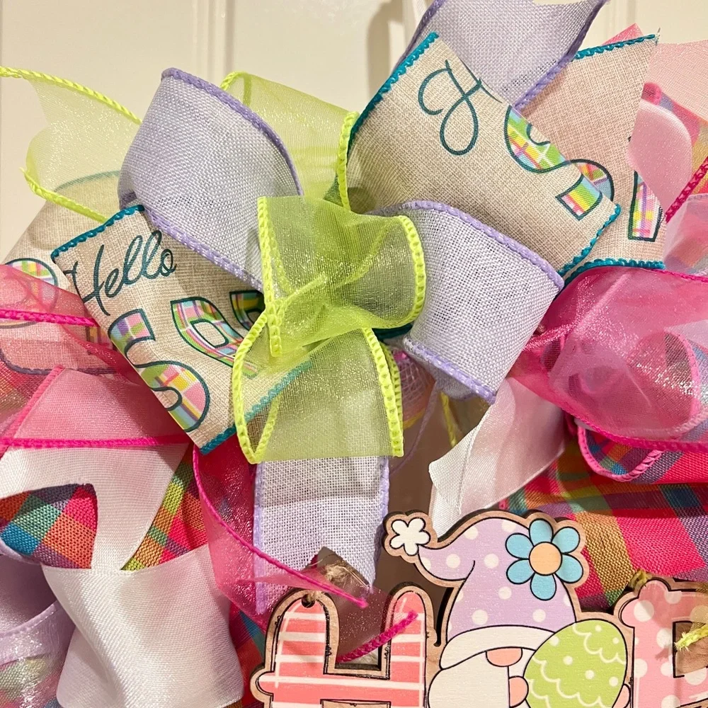 13” Easter Ribbon Wreath 